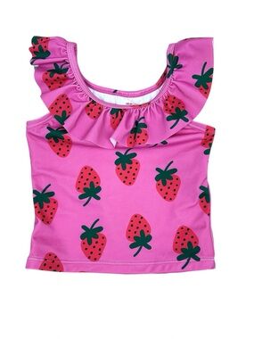 Hanna Andersson Pink Strawberry Print Swim Tank Top Only